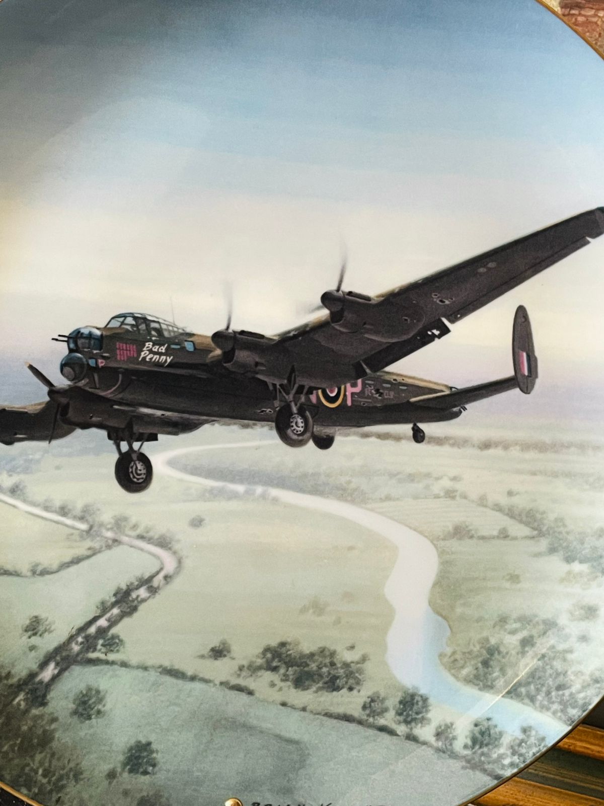 Pair of Coalport “The Lancaster Avro” Limited Edition World War II Decorative Plates – Pair – Made in England