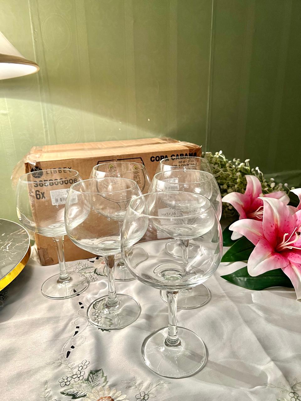 Crystal Tall Glasses Set of 6