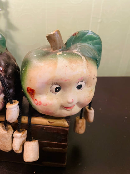 Vintage Fruit Character Shelf Sitter Figurines With Dangling Legs