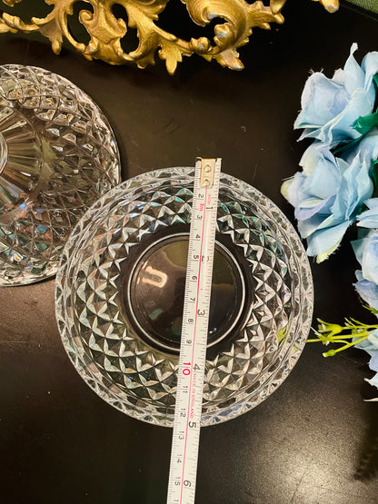Vintage Crystal Glass Lidded Candy Dish