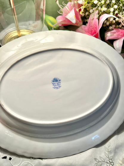 Royal Albert Windsor Rose Bone China Oval Serving Platter England