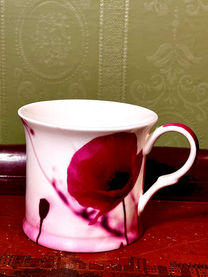 The Leonardo Collection Poppy Fine Bone China Mug Pink Red
