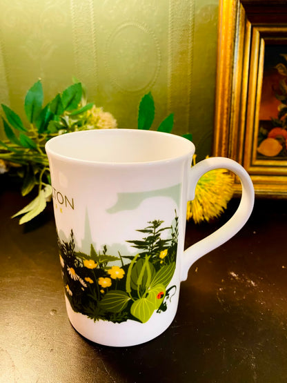 Botanical Garden Ceramic Mug 4 Inch Nature-Inspired Coffee Cup