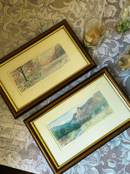Set of 2 English Panoramic Landscape Art painting– Framed Wall Décor