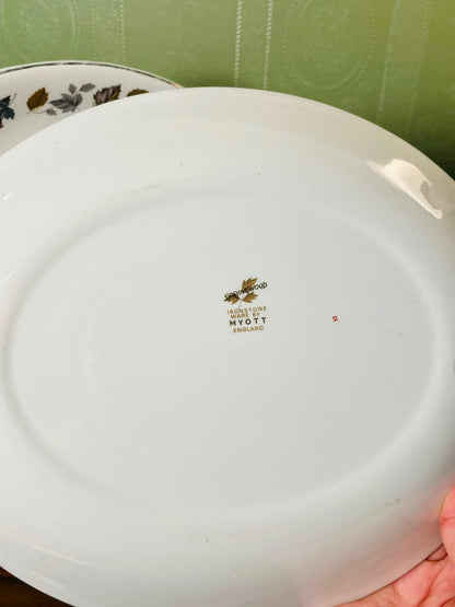 Myott Springwood Ironstone Autumn Leaf Serving Platers 10.5" – 2pc