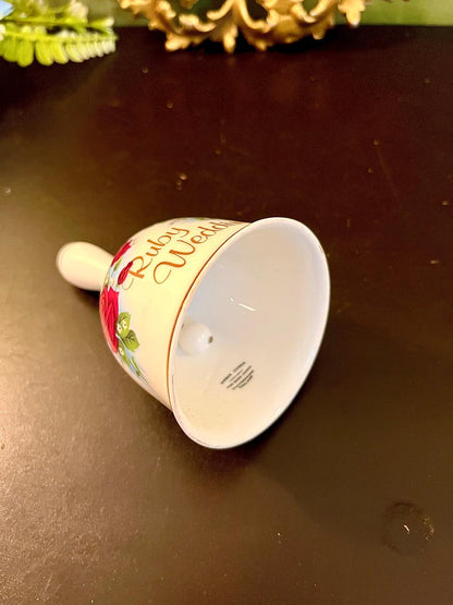 Ruby Wedding Fine bone china Decorative Bell