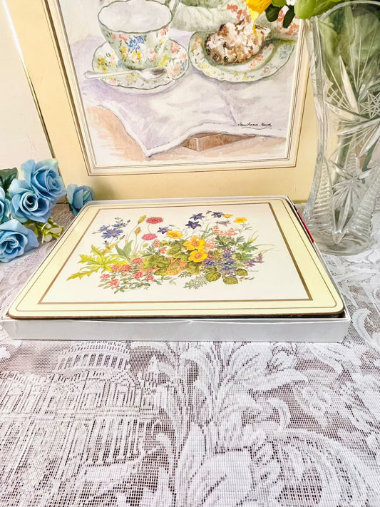 Vintage Floral Serving Mats Set  of 6 – Made in UK