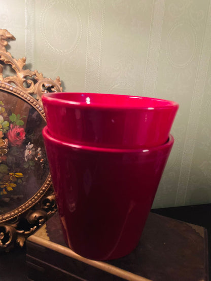 Glossy Red Ceramic Plant Pot 5 Inch Home Decor Planter