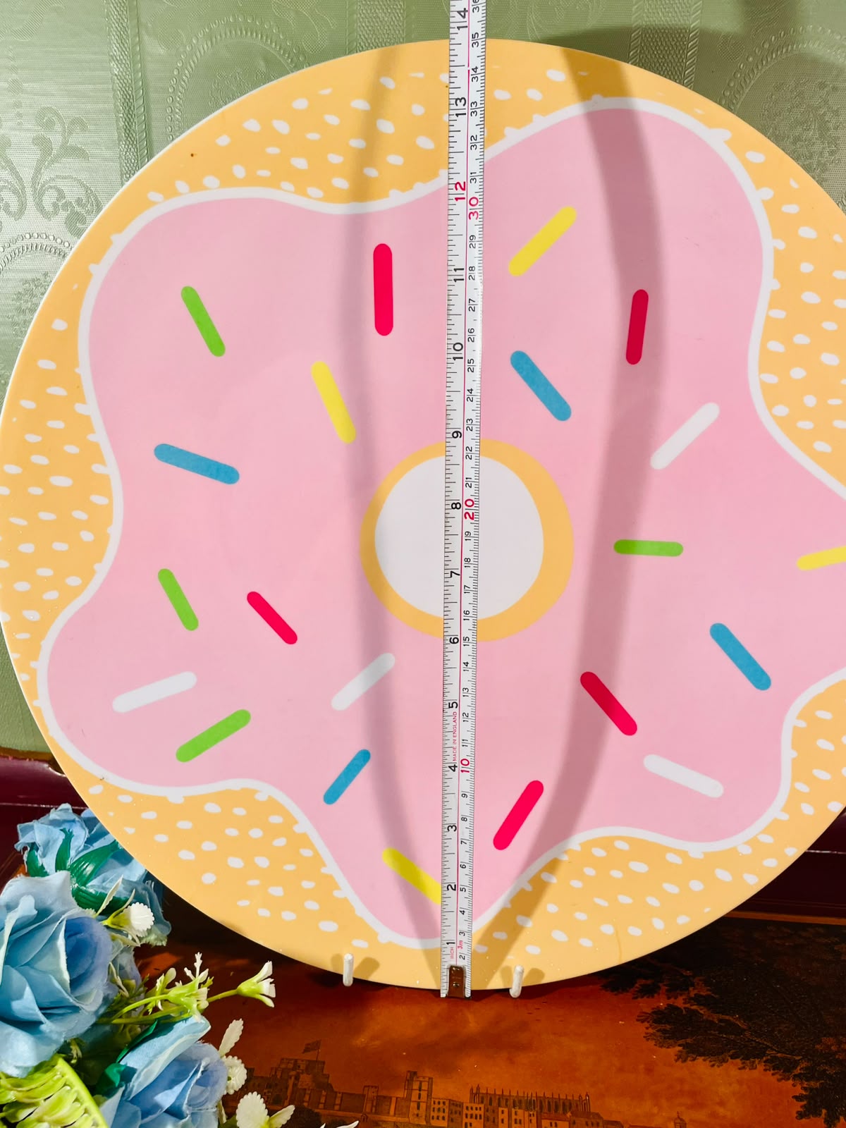 Pink Donut Round Serving Tray or Platter – 13 Inch