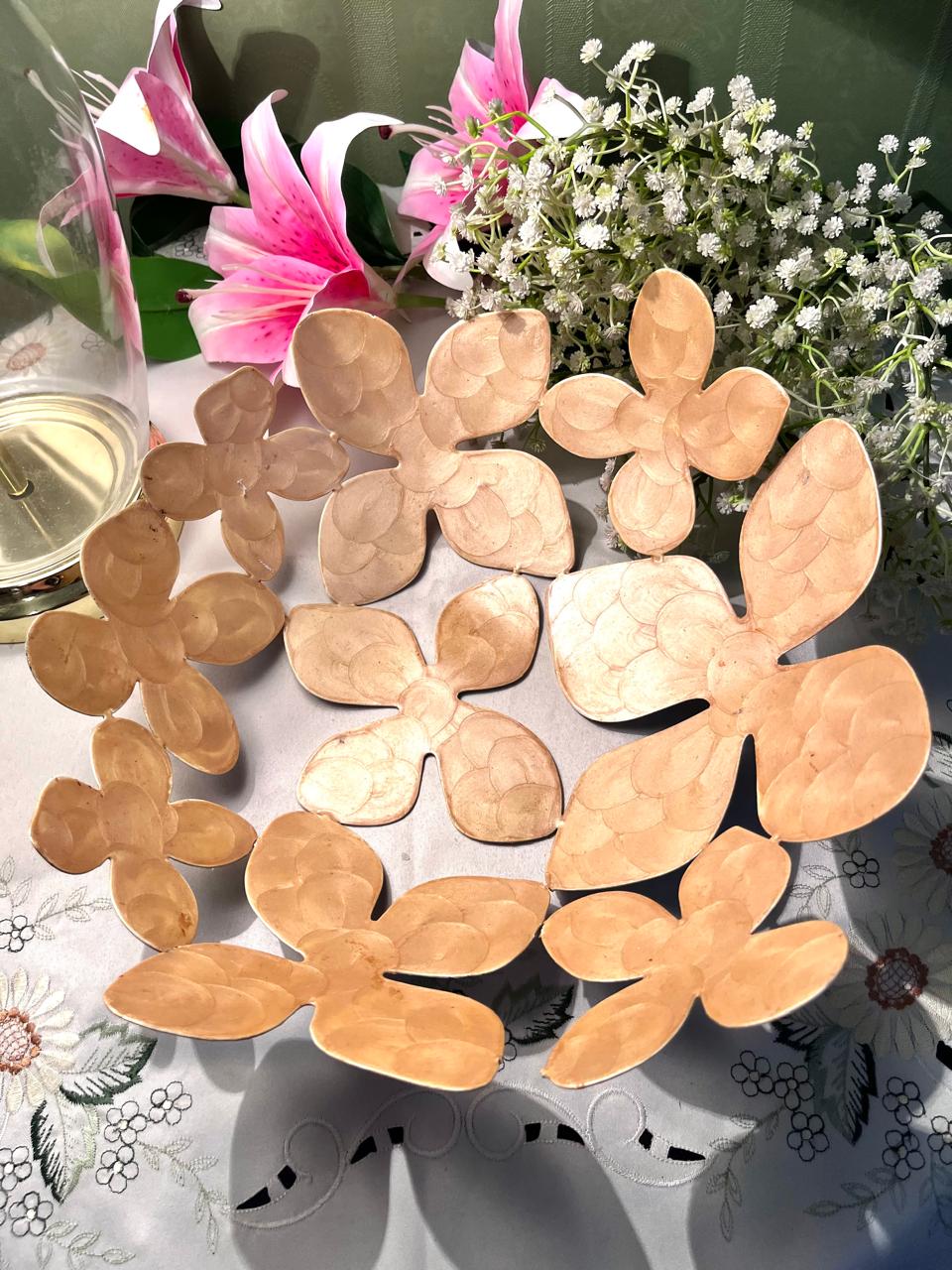 Gold-Tone Floral Metal Wall Decor 11 Inch Made in India