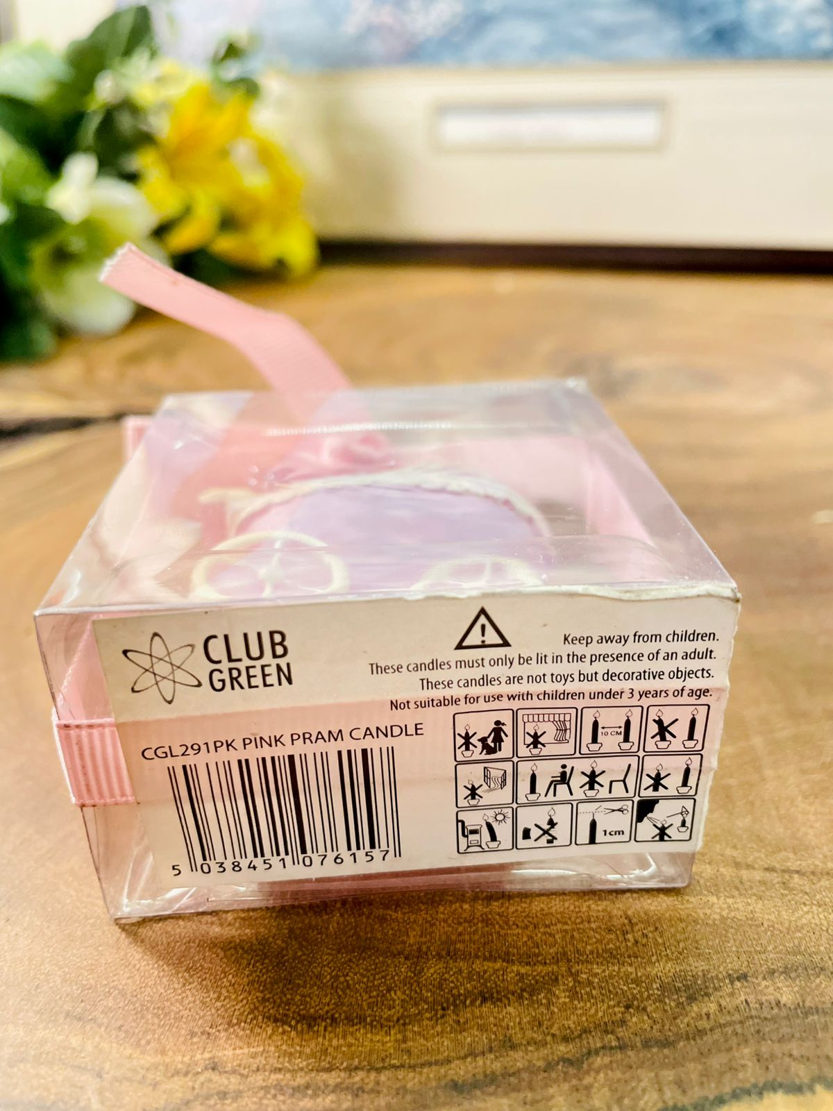 Pink Baby Bottle Candle Decorative Gift Box