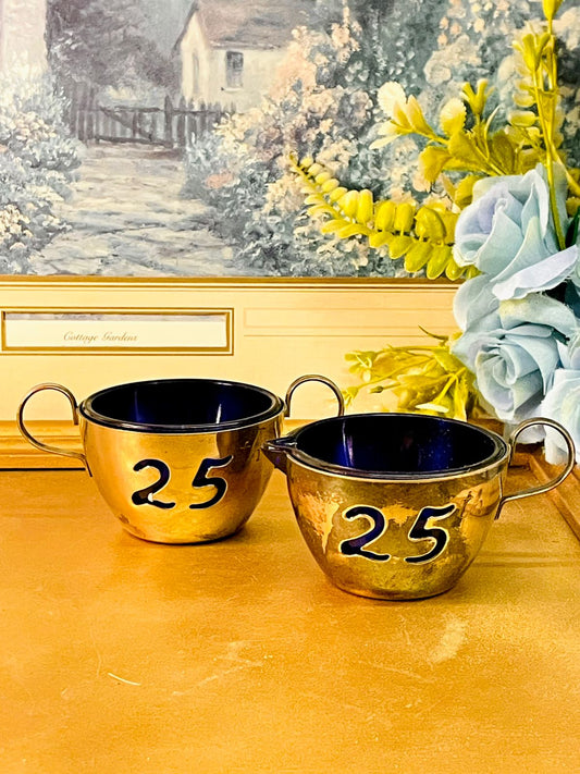 Pair of Silver Jubilee Creamer & Sugar Bowls – Made in England