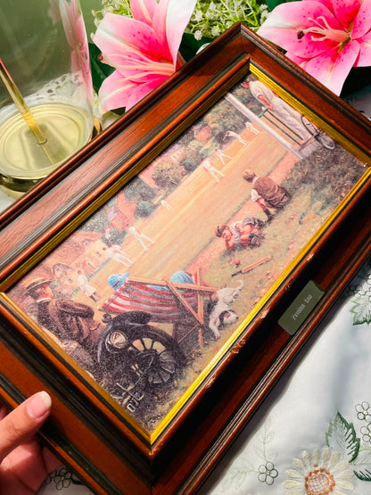 Pavilion End Cricket Framed Print Brown Frame Approx. 38 cm