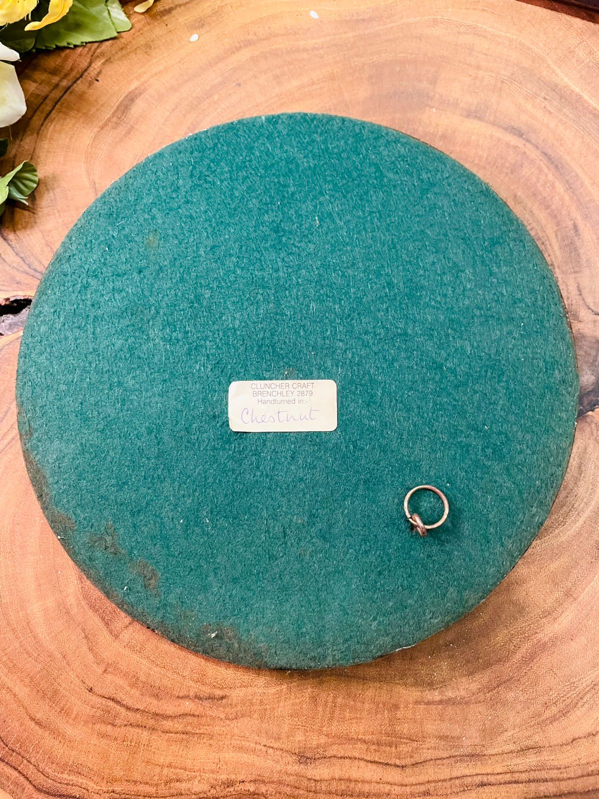 Vintage Round Equestrian Wall Plaque in Chestnut Frame