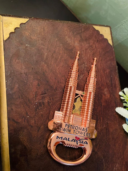 Petronas Twin Towers Malaysia Bottle Opener Magnet 4 Inch