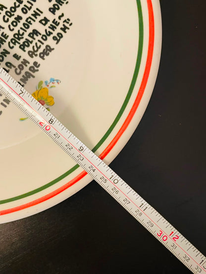 Vintage Italian Le Pizze Pizza Plate 10 Inch Hand Painted