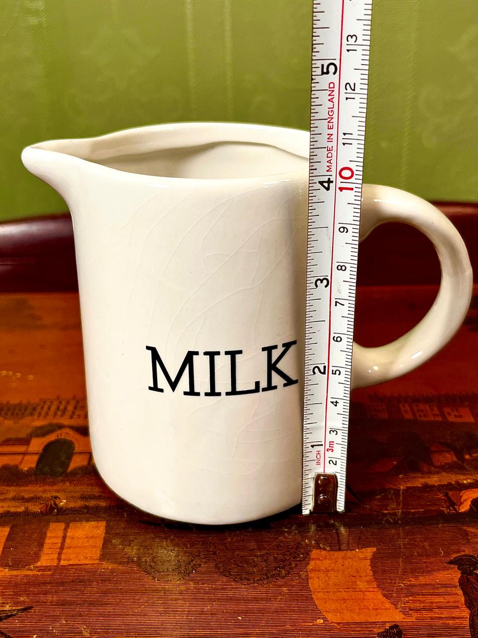 Vintage Ceramic Milk Jug | 5 Inch Farmhouse Creamer Pitcher