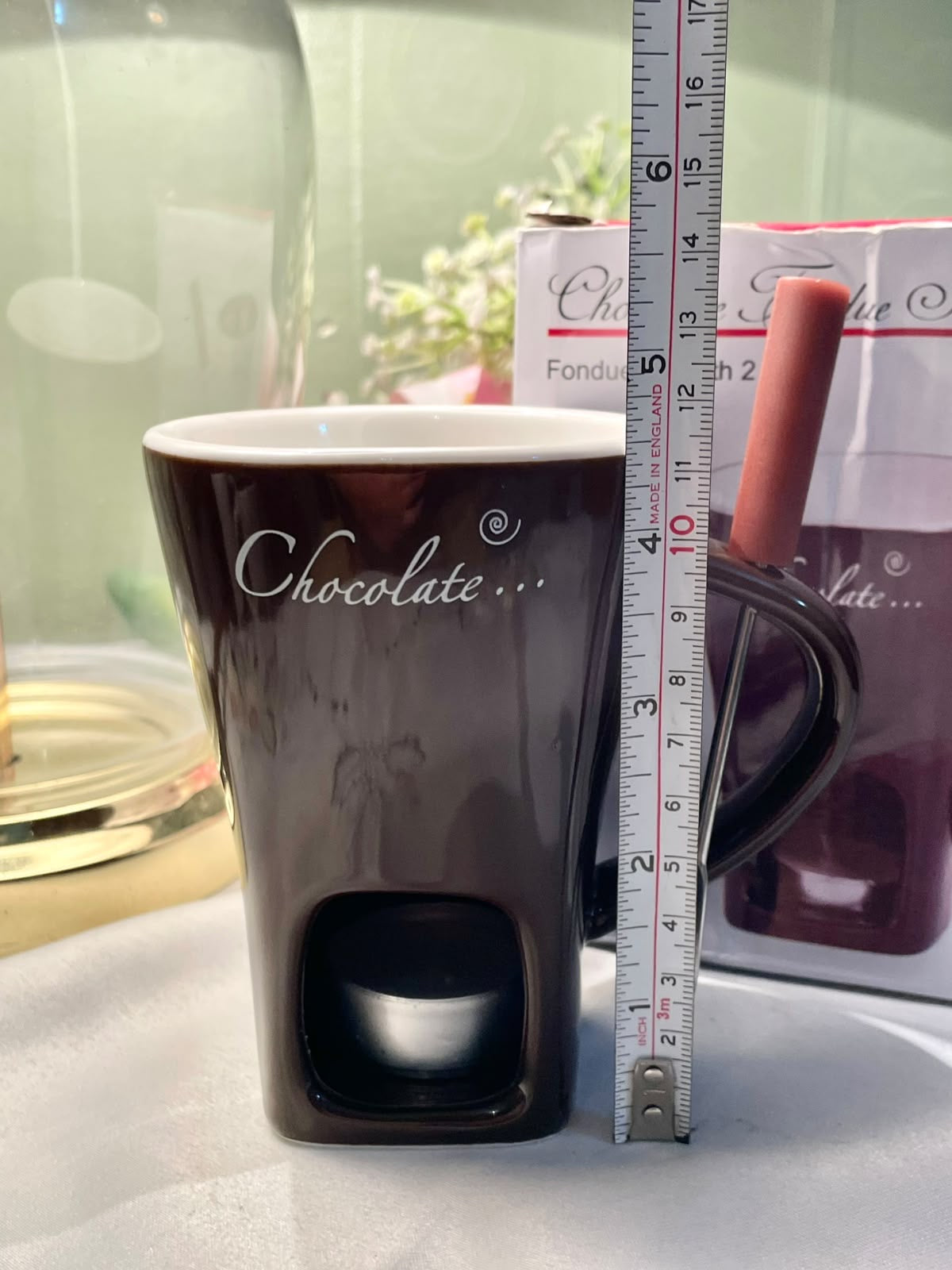 Chocolate Fondue Ceramic mug Brown 14 cm