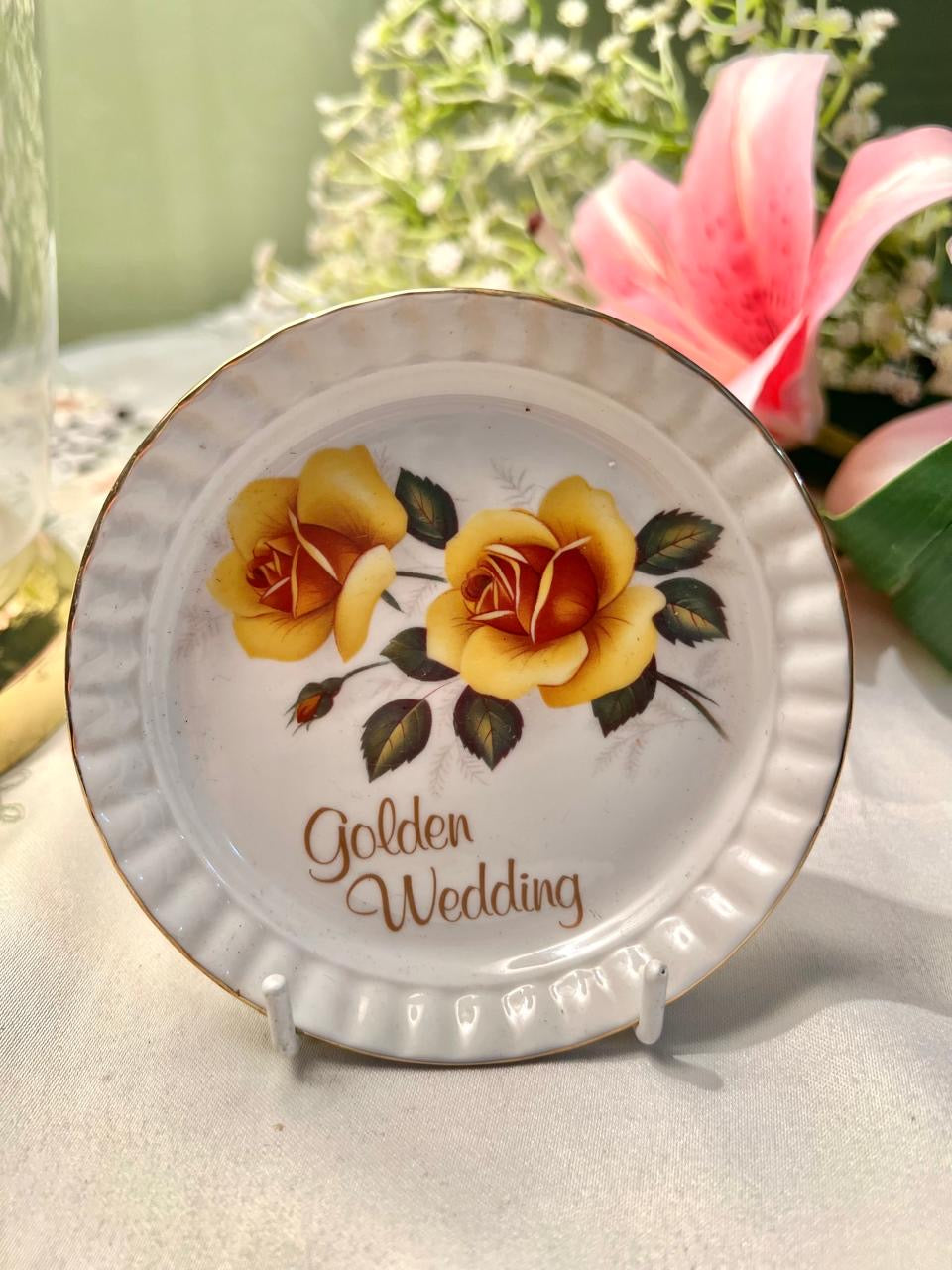 A U Stoke-on-Trent Golden Wedding Wall Plate 10 cm