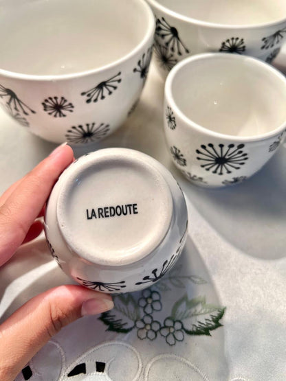 La Redoute Black Floral Ceramic Bowls Set of 4