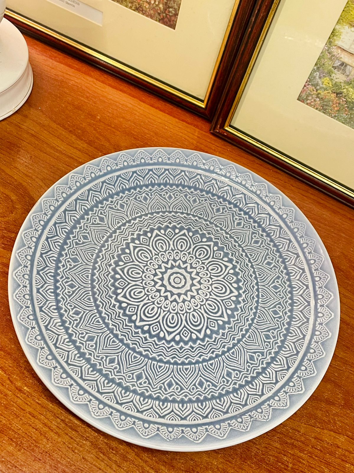 Moroccan plate, mandala decor plate, boho wall art plate, ceramic wall decor, large serving platter, ethnic home decor, Moroccan style kitchen, decorative plate blue, Elephant Collection plate, centerpiece platter