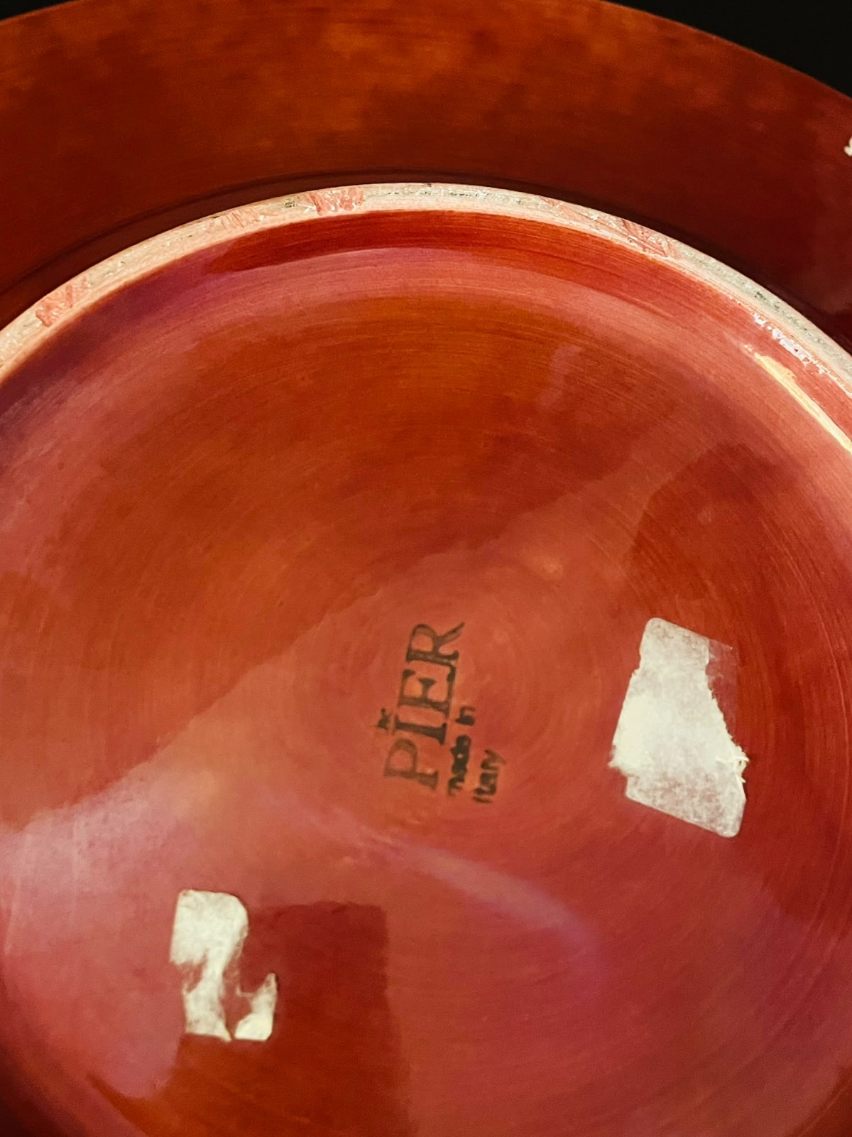 Pier Italy Red Woven Ceramic Serving Bowl 16 Inch