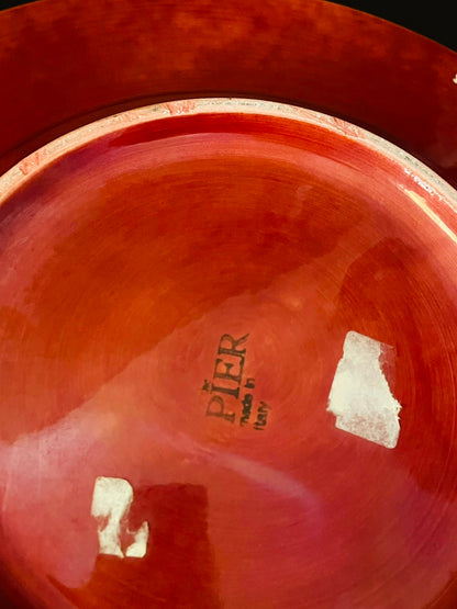 Pier Italy Red Woven Ceramic Serving Bowl 16 Inch