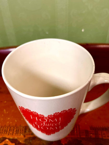 Home Sweet Home Red Heart Ceramic Mug – 4.5"