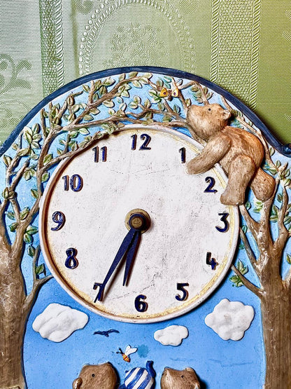 Teddy Bear Picnic Decorative Clock Approx. 9.5 Inch