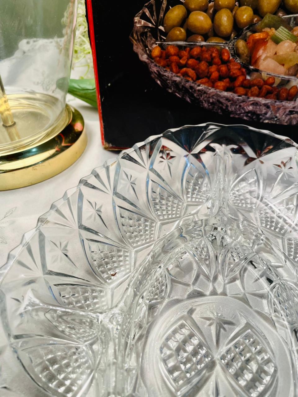 Moldavia 5-Compartment Crystal Serving Platter 12 inch Box Pack