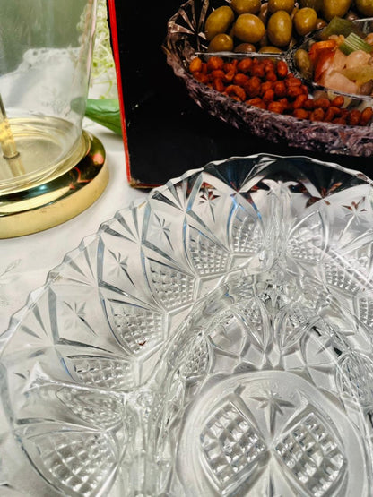 Moldavia 5-Compartment Crystal Serving Platter 12 inch Box Pack