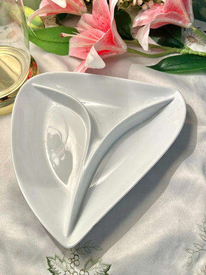 Denby White Divided Serving Dish Oven Safe 23cm