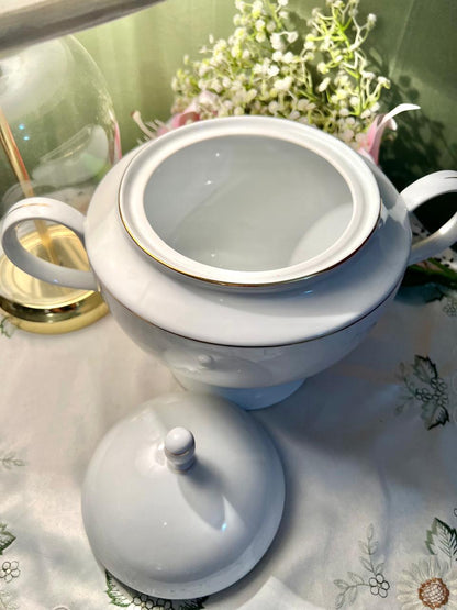 Excelsior Fine Porcelain White Gold Lidded Soup Tureen 23cm