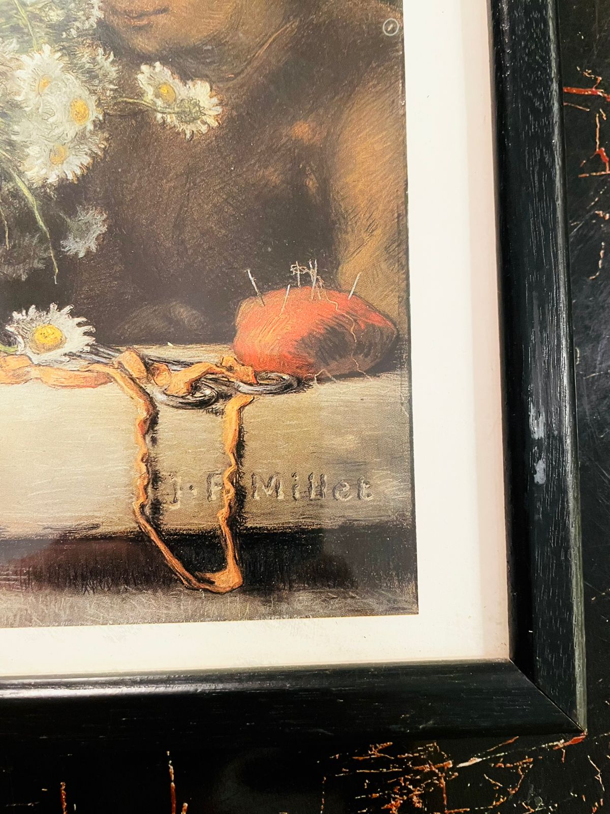 Vintage Framed Daisy Still Life Wall Art painting