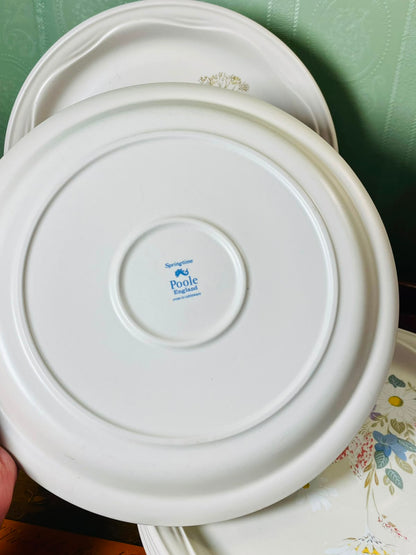 Poole England Springtime Floral Dinner Plates 10" – Set of 6