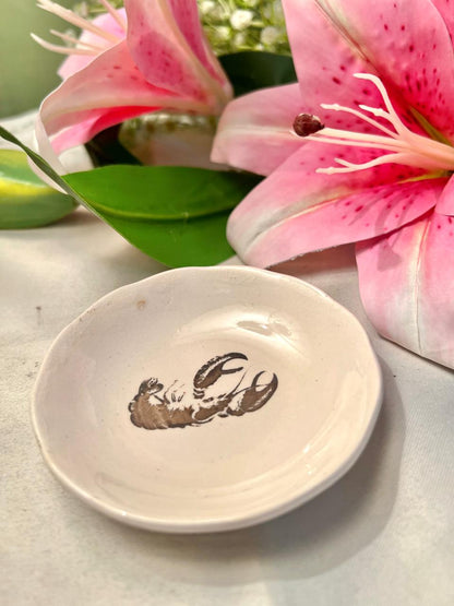 Lobster Motif Ceramic Condiment Bowl 9 cm