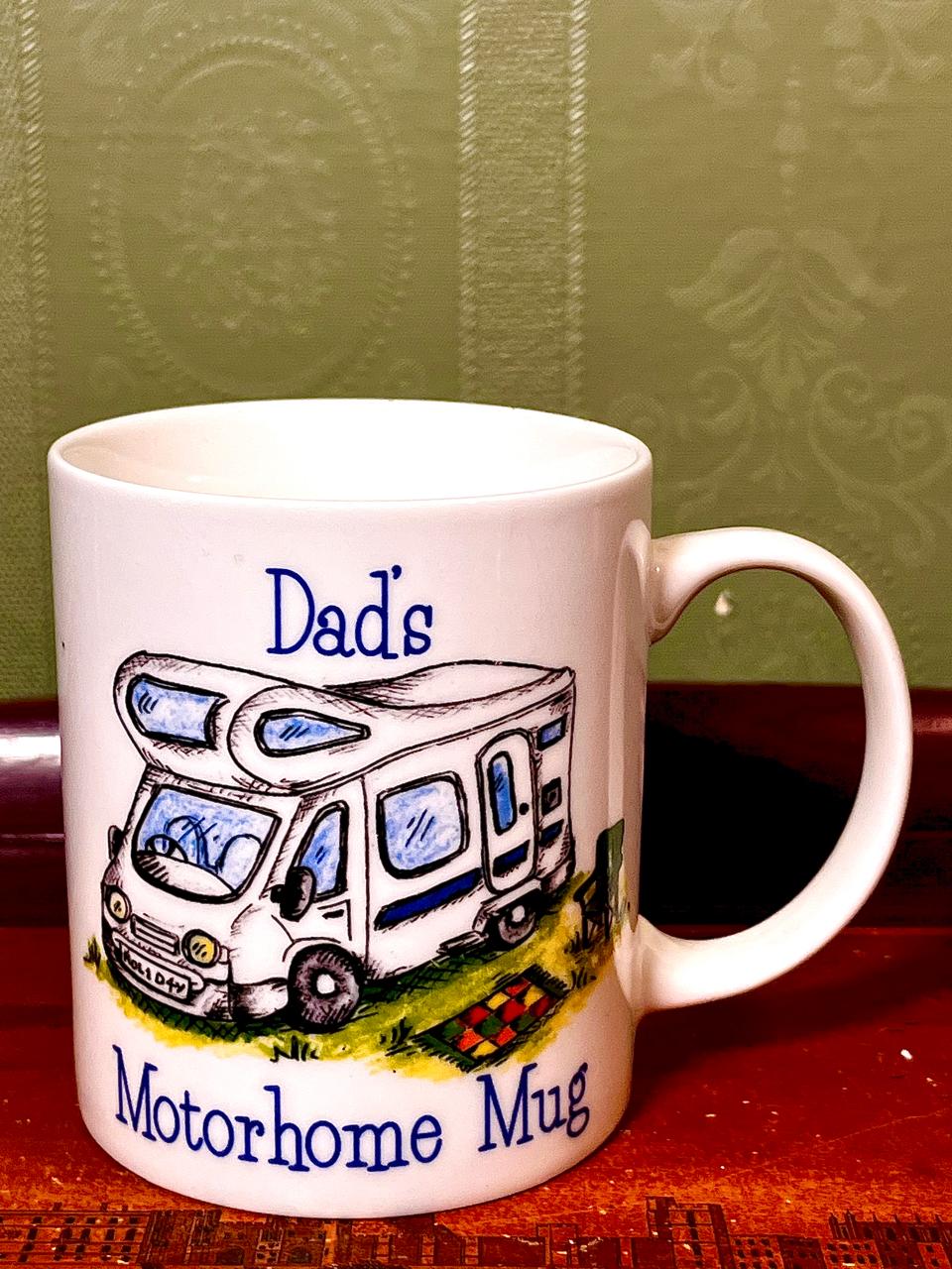 Louisa Doulain Dad’s Motorhome New Bone China Mug – 4"