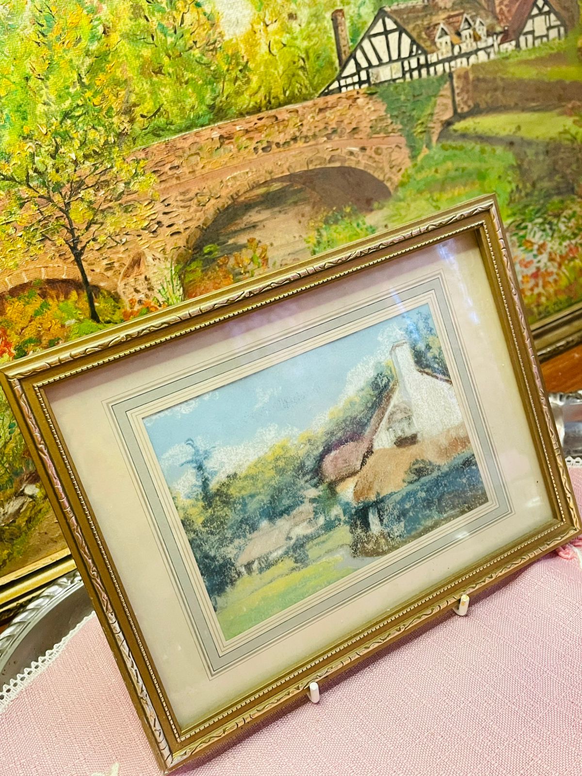 Vintage Framed Etching by BOYER – “FARM” Paris