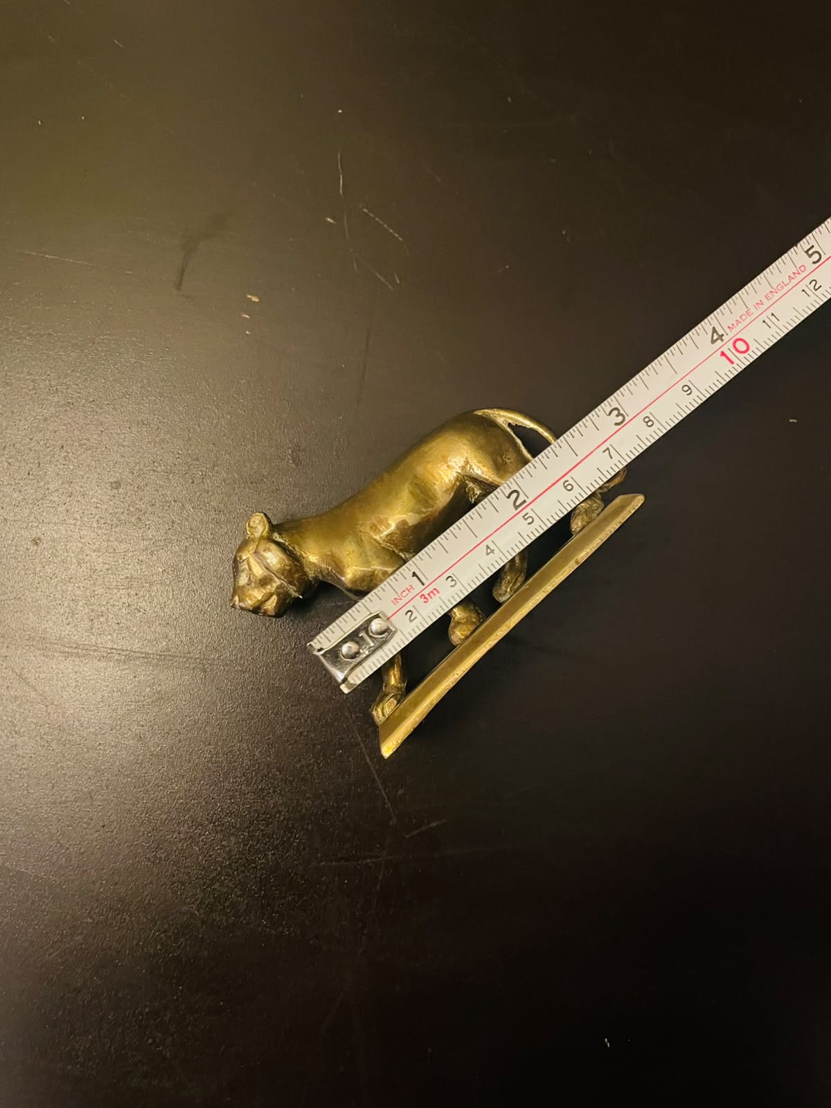 Vintage Brass Lion Figurine Mini Animal Statue