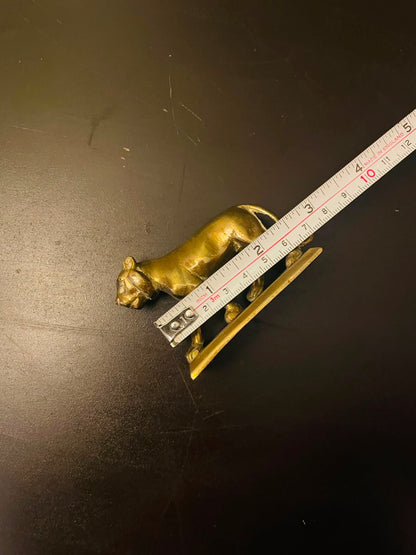 Vintage Brass Lion Figurine Mini Animal Statue