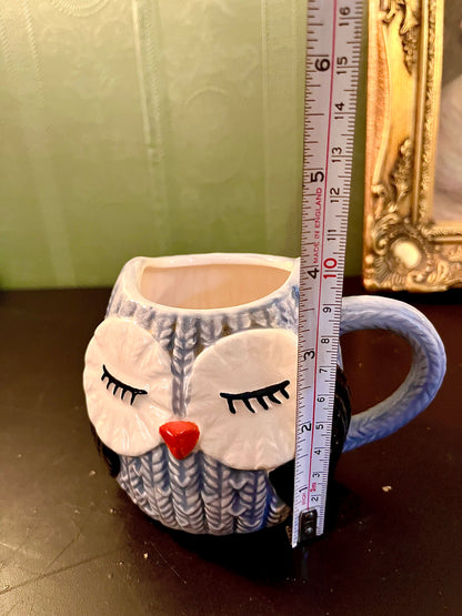 Owl Ceramic Mug – Grey 3D Novelty Coffee Cup