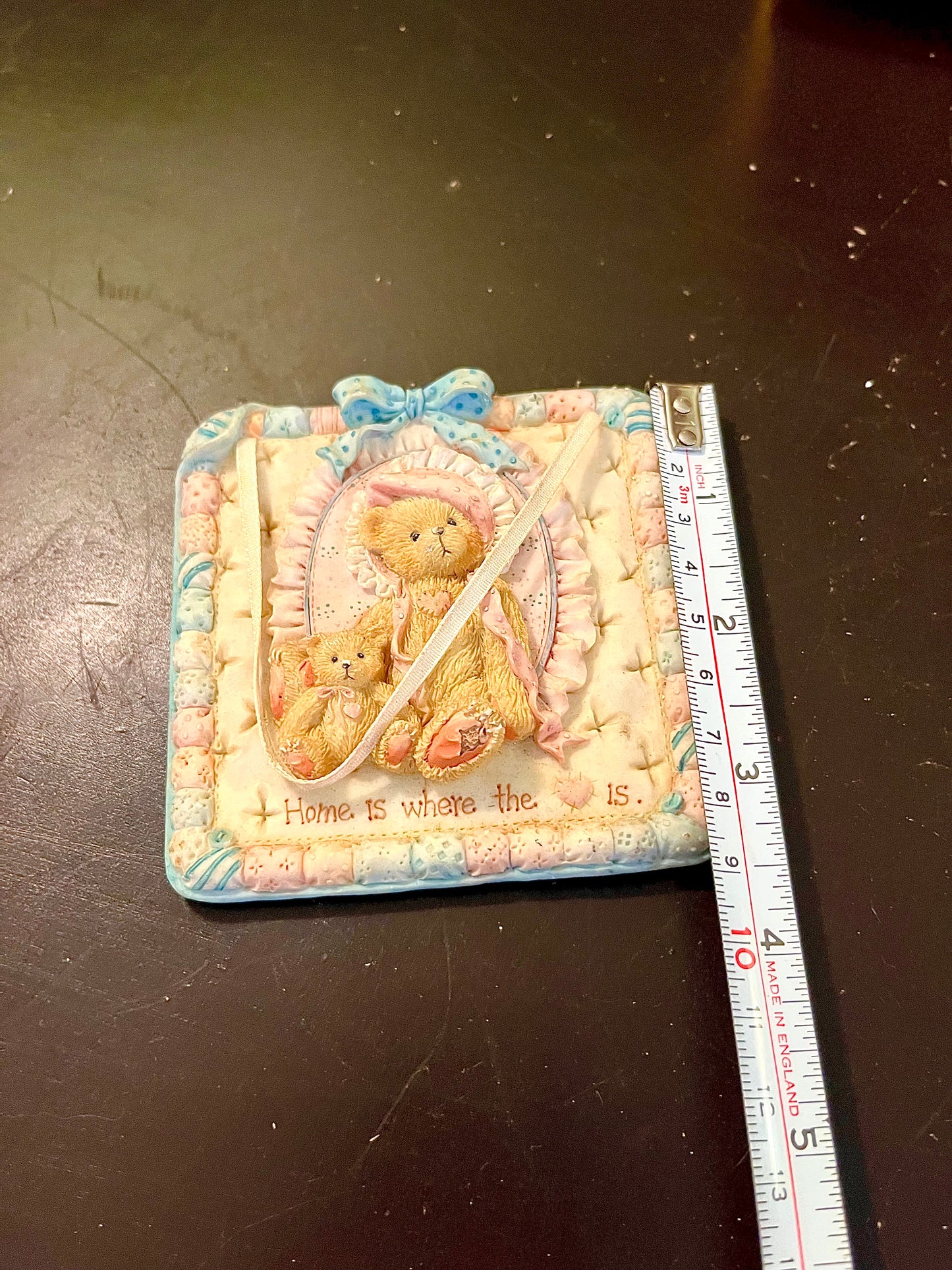 Vintage Teddy Bear Nursery Wall Plaque – 4 Inch