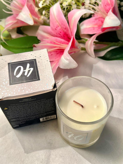 Vanilla Scented Candle in Clear Crystal Holder Approx. 10 cm
