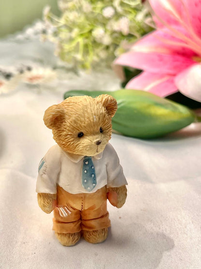 Child of Pride Teddy Bear Figurine Blue Tie 7 cm
