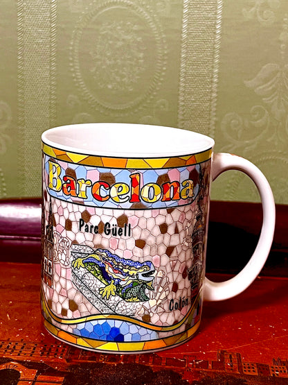 Barcelona Parc Güell Colón Colourful Souvenir Mug