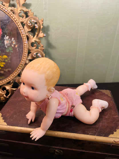 Crawling Baby Doll Figurine Pink
