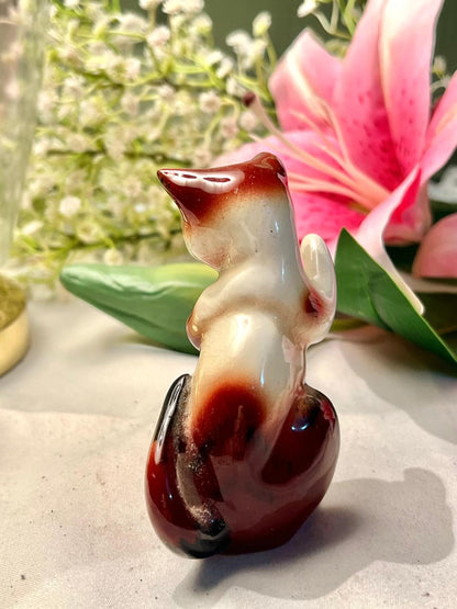 Vintage Ceramic Cat Figurine 9 cm