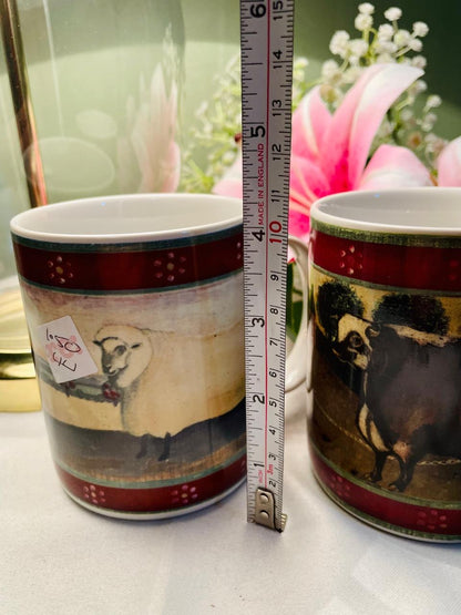 Block Country Farm Cow 2-Piece Mug Set Approx. 10 cm
