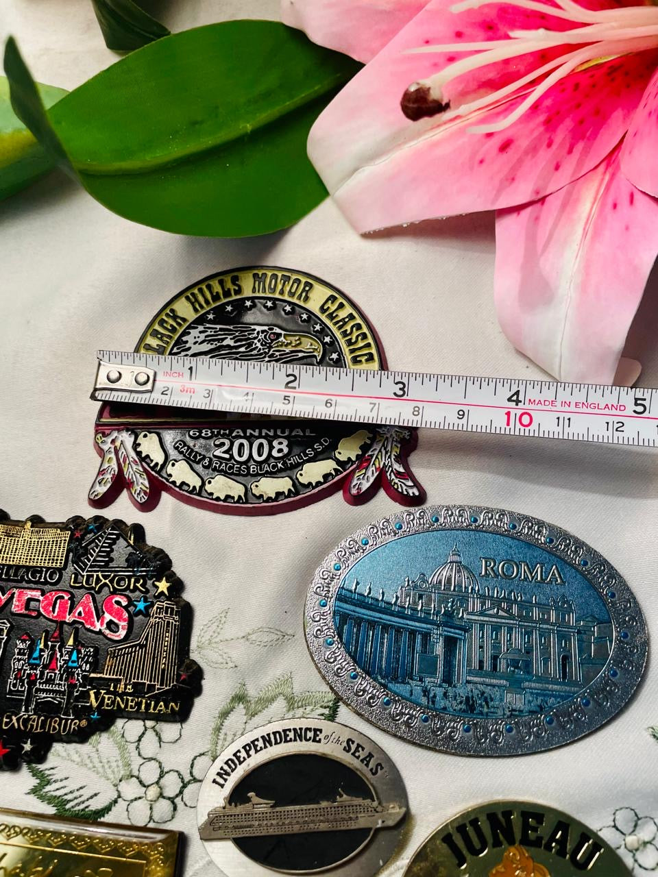 Fridge Magnet 6-Piece Travel Souvenir Decor Set Las Vegas Rome & More