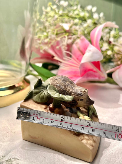 Hedgehog Garden Figurine with Leaves 7cm - 1 Piece